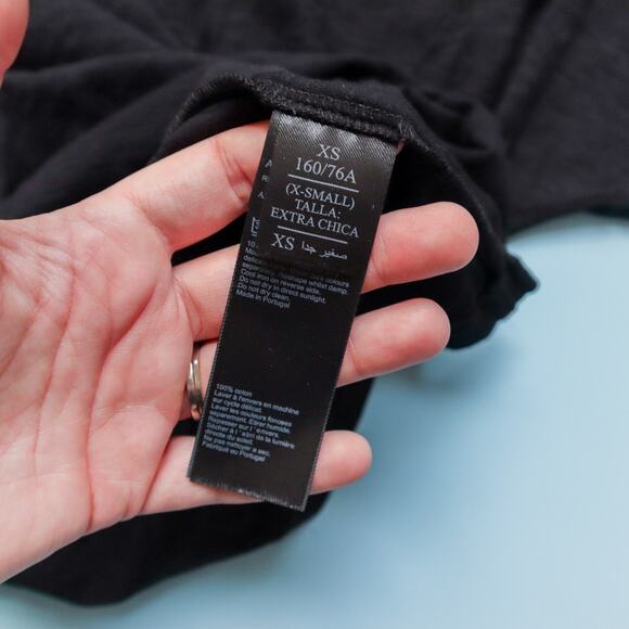 All Saints Washed Black Open Shoulder Long Sleeve Tunic Top Size XSmall - Picture 7 of 10